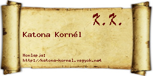 Katona Kornél névjegykártya